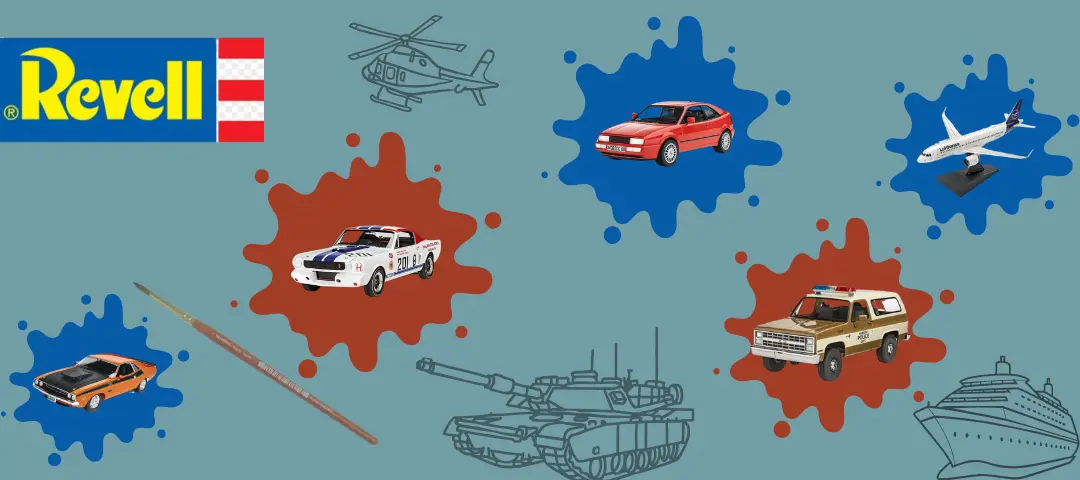 Revell makettautók, hajók, tankok,makett festékek, ragasztók, ecsetek, 