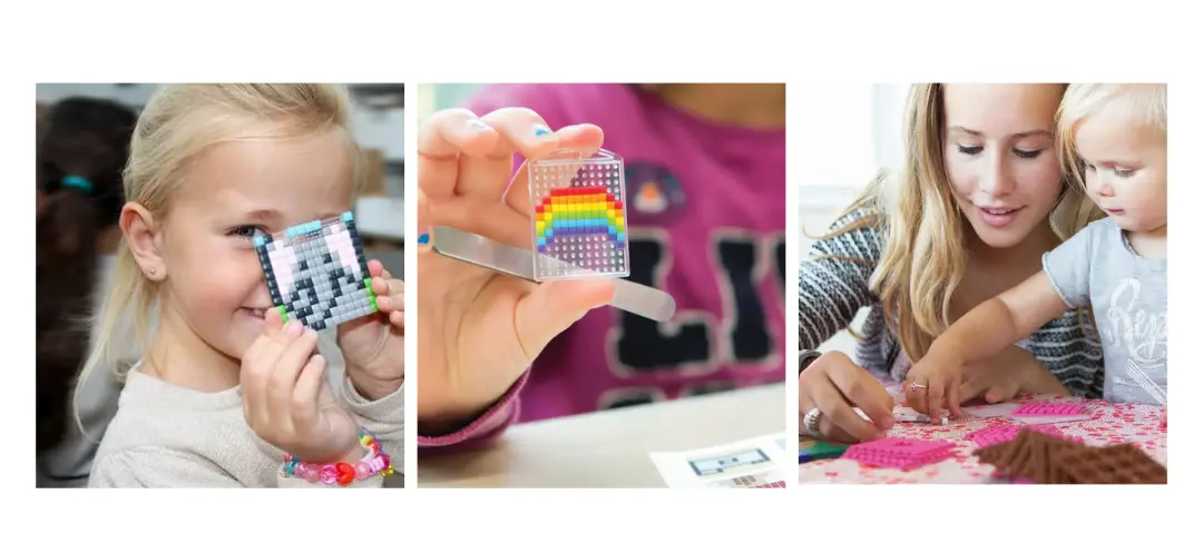 Pixelhobby finommotorika fejlesztő szettek, kulcstartó készletek, több alaplapos szettek