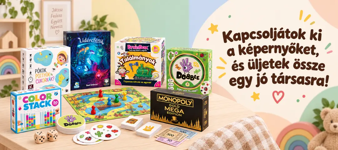Társasjátékok már 2 éves kortól egészen felnőtt korig , logikaitársas, családi társas, kvíz