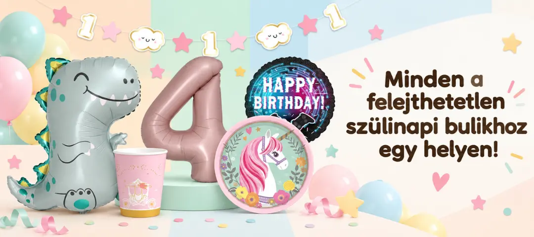 Party kellékek minden alkalomra gyerektől felnött születésnapokig mindent megtalálsz nálunk