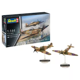   Revell Supermarine Spitfire Mk.Ia  Hawker Hurricane Mk.I 1:144 (03771) makett repülő