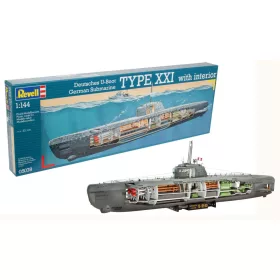   Revell German U-Boot Type XXI with interior  1:144 makett tengeralattjáró (05078)