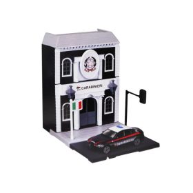   Bburago 1/43 City Carabinieri rendőrautó és rendőrkapitányság játékszett – fém kisautó, épülettel