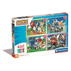 Clementoni - 4 az 1-ben Sonic puzzle (21522)