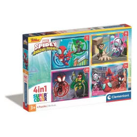   Clementoni- 4 az 1-ben SuperColor puzzle gyűjtemény - Spidey és barátai (21528)