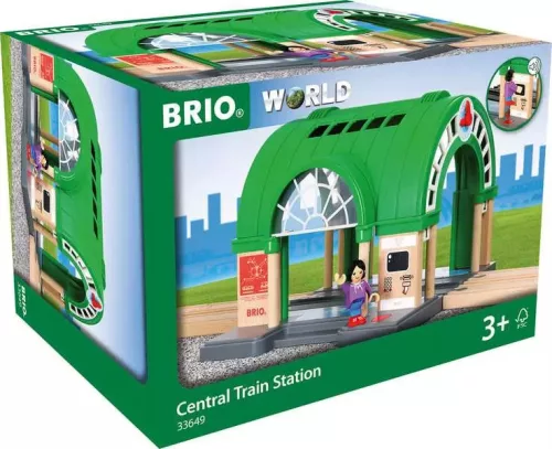 BRIO World Központi pályaudvar hanggal (33649) – Interaktív vasútállomás figurával