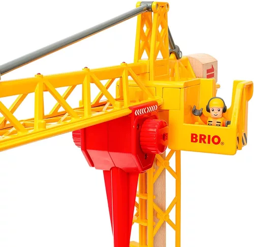 BRIO World Építkezési toronydaru fénnyel (33835) – Interaktív mágneses játékdaru