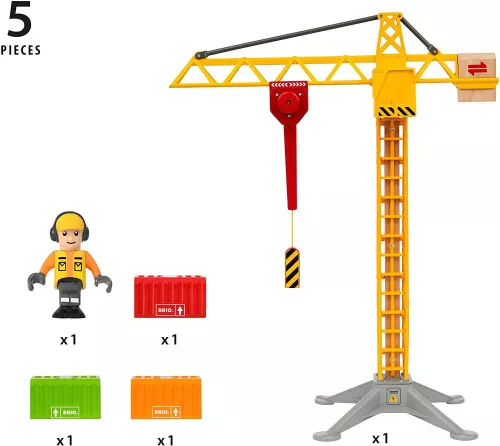 BRIO World Építkezési toronydaru fénnyel (33835) – Interaktív mágneses játékdaru