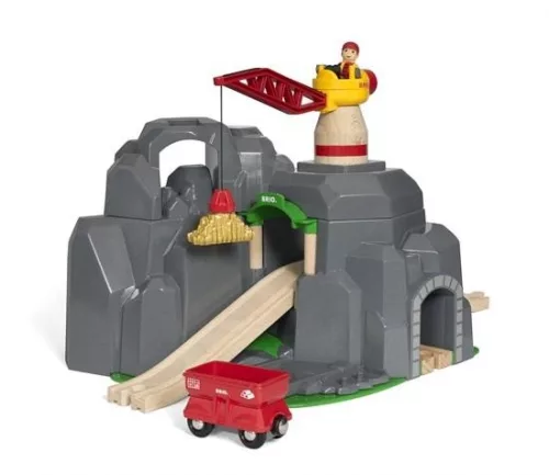 BRIO World Daru és szikla alagút kiegészítő (33889) – Interaktív hegyi vasútállomás