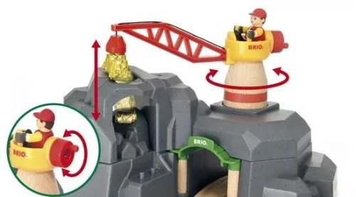 BRIO World Daru és szikla alagút kiegészítő (33889) – Interaktív hegyi vasútállomás
