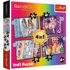   Trefl 4 az 1-ben Puzzle Rainbow High divatbabák 35/48/54/70 db-os (34614)