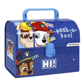   Starpak Mancs őrjárat iskolai tárolódoboz fogantyúval, kék – kemény fedeles, zárt