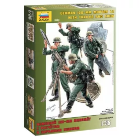   Zvezda - German 120mm Mortal 42 with Trailer and Crew (II.vh.)