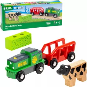   BRIO World Elemes farmvonat és tehén játékszett (36018) – Mozgó fa vonat kiegészítő