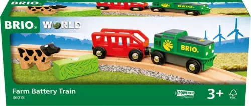 BRIO World Elemes farmvonat és tehén játékszett (36018) – Mozgó fa vonat kiegészítő