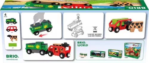 BRIO World Elemes farmvonat és tehén játékszett (36018) – Mozgó fa vonat kiegészítő
