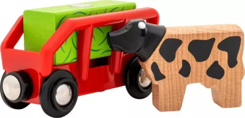 BRIO World Elemes farmvonat és tehén játékszett (36018) – Mozgó fa vonat kiegészítő