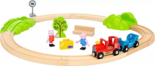 BRIO World Peppa malac vasúti kezdőkészlet (36123) – Első fa vonatpályám figurákkal