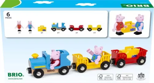 BRIO Peppa malac vonat (36127) – Mágneses fa és műanyag játékvonat készlet