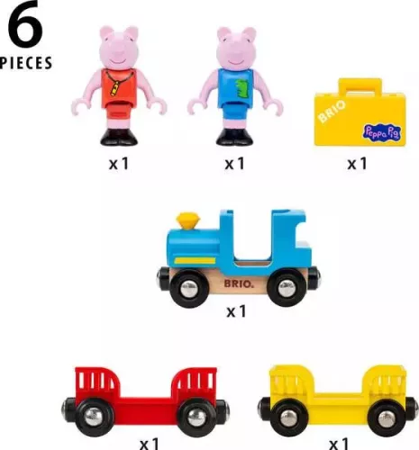 BRIO Peppa malac vonat (36127) – Mágneses fa és műanyag játékvonat készlet