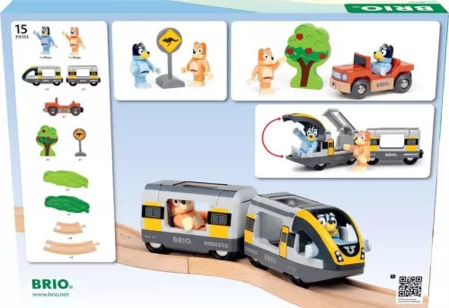 BRIO World Bluey vasúti kezdőkészlet (36144) – Első fa vonatpályám figurákkal