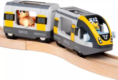 BRIO World Bluey vasúti kezdőkészlet (36144) – Első fa vonatpályám figurákkal