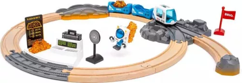 BRIO World Űrkutatási vasúti készlet rakétával (36153) – Komplett fa vonatpálya és űrbázis