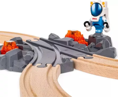 BRIO World Űrkutatási vasúti készlet rakétával (36153) – Komplett fa vonatpálya és űrbázis