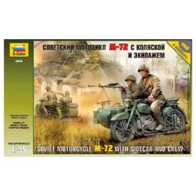   Zvezda Military Soviet WWII Motorcycle M-72  makett figura 1:35 (3639)