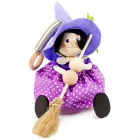 Rugós figura (boszi, lila kalappal)
