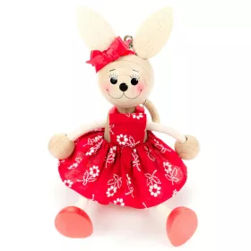 Rugós figura (nyuszi lány, piros)