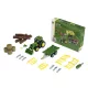 Klein John Deere traktor utánfutóval fával és szénabálával