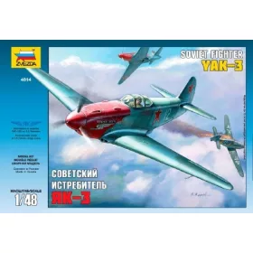   Zvezda Yakovlev YAK-3 Soviet Fighter  1:48 makett repülő (4814)