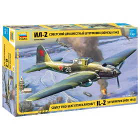 Zvezda IL-2 shturmovik mod.1943  1:48 makett repülő (4826)