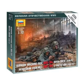   Zvezda German Machine-Gun MG-34 with Crew 1939-1942 1:72 makett harcjármű (6106)