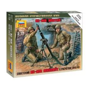   Zvezda Soviet 82 mm Mortar with Crew  makett figura 1:72 (6109)
