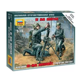   Zvezda German 81 mm Mortar with Crew 1939-1942  1:72 makett harcjármű (6111)