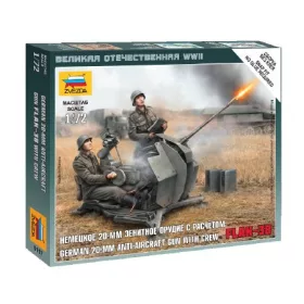   Zvezda German 20 mm Anti-Aircraft Gun with Crew  1:72 makett harcjármű (6117)