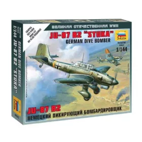   Zvezda German Dive Bomber JU-87 B2 Sluka  1:144 makett repülő (6123)