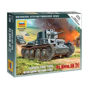   Zvezda German Light Tank Pz.Kpfw.38 1:100 makett harcjármű (6130)