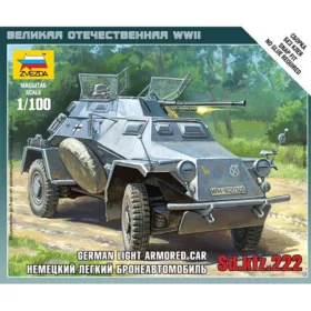   Zvezda Sd.Kfz.222 Armored Car  1:100 makett harcjármű (6157)