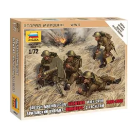   Zvezda British Machine Gun w/crew 39-42  makett figura 1:72 (6167)