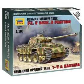   Zvezda Pz.Kpfw.V Panther Ausf.A Military small set  1:100 makett harcjármű (6196)