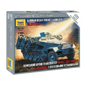   Zvezda Sd.Kfz.251/1 Ausf.B Stuka zu Fuss 1:100 makett harcjármű (6243)