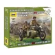 Zvezda Soviet M-72 Sidecar Motorcycle w/Crew  makett figura 1:72 (6277)