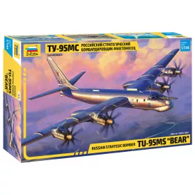   Zvezda Tu-95 Soviet turboprop strategic bomber 1:144 makett repülő (7038)