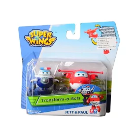   Super Wings 2 db Átalakítható Mini Repülő bot Jett és Paul (710630A)