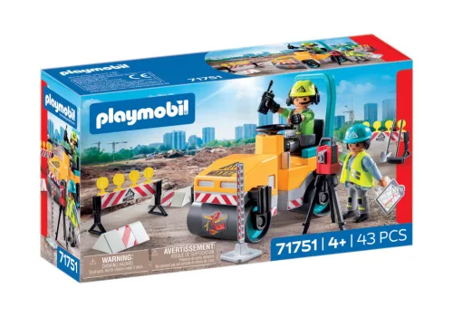 Útépítés úthengerrel és földmérővel 71751