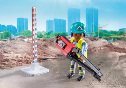 Útépítés úthengerrel és földmérővel 71751
