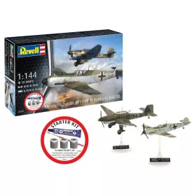   Revell - Starter Kit Messerschmitt Bf109E  Ju87B Stuka 1:144 (73770) makett repülő